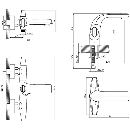 Комплект смесителей Orange Lotos M32-311cr хром Комплект смесителей Orange Lotos M32-311cr хром