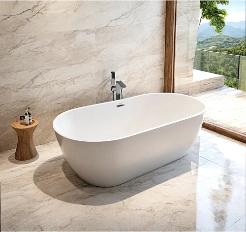 Ванна отдельностоящая Ceruttispa SKYE170 CT10513 1700x750x600 акриловая, отдельностоящая, белая, со сливом-переливом Ванна отдельностоящая Ceruttispa SKYE170 CT10513 1700x750x600 акриловая, отдельностоящая, белая, со сливом-переливом