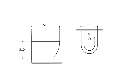 Биде подвесное Aquatek ЕВРОПА AQ1016-MG 510x355x310, цвет серый матовый Биде подвесное Aquatek ЕВРОПА AQ1016-MG 510x355x310, цвет серый матовый
