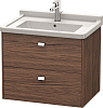 Картинка анонса товара «тумба под раковину duravit brioso br414101021 подвесная 67 см орех темный»
