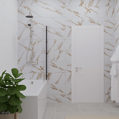 Шторка на ванну DIWO Анапа распашная 75х140, профиль черный матовый 569212 Шторка на ванну DIWO Анапа распашная 75х140, профиль черный матовый 569212