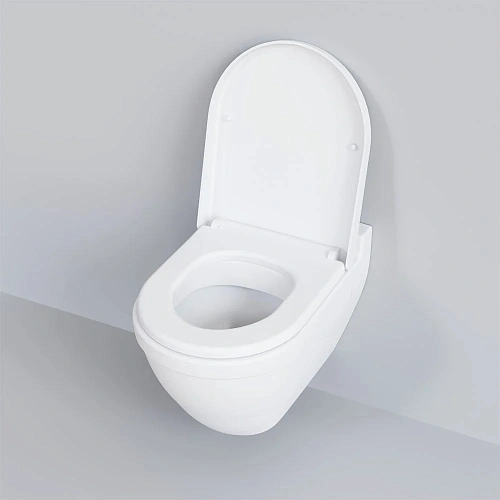 Унитаз подвесной Nord 133T20101 (535x385x360) белый матовый с толстой крышкой 133T20101-132T20101 Унитаз подвесной Nord 133T20101 (535x385x360) белый матовый с толстой крышкой 133T20101-132T20101