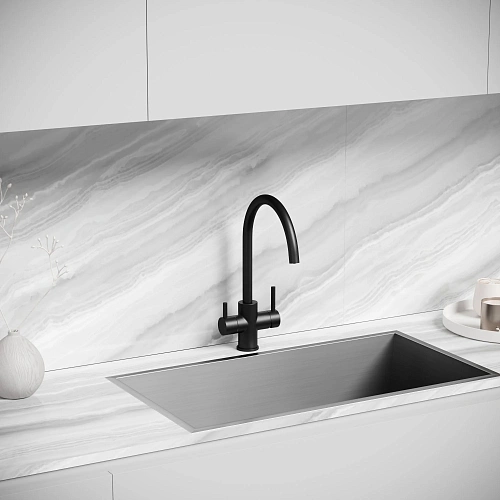 Смеситель для кухни SANCOS Taper SC4012MB с возможностью подключения фильтра, черный матовый Смеситель для кухни SANCOS Taper SC4012MB с возможностью подключения фильтра, черный матовый