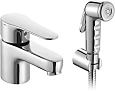 Смеситель для раковины Jacob Delafon July E16319-4-CP с гигиеническим душем с донным клапаном Смеситель для раковины Jacob Delafon July E16319-4-CP с гигиеническим душем с донным клапаном