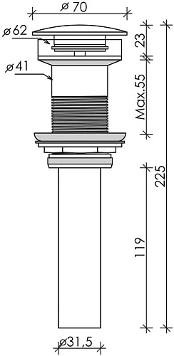 Донный клапан Ceramica Nova CN2000CH Донный клапан Ceramica Nova CN2000CH