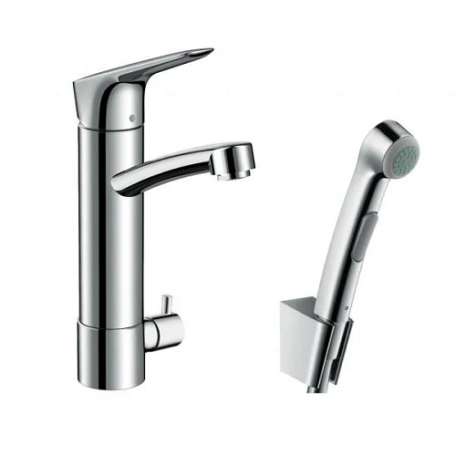 Смеситель для раковины Hansgrohe Logis 190 с гигиеническим душем и запорным клапаном 31515000, хром Смеситель для раковины Hansgrohe Logis 190 с гигиеническим душем и запорным клапаном 31515000, хром