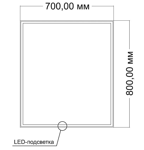 Зеркало Vincea LED VLM-3VN700 700х800 c сенсорным выключателем и диммером Зеркало Vincea LED VLM-3VN700 700х800 c сенсорным выключателем и диммером