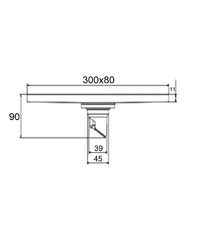 Душевой трап Orange TR01-010b 80х300 черный Душевой трап Orange TR01-010b 80х300 черный