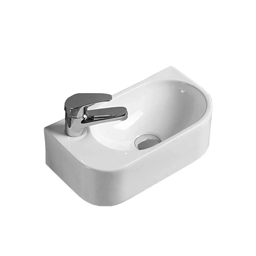 Раковина Vincea VBS-506L, 400x215x120 керамическая, подвесная, цвет белый, левая Раковина Vincea VBS-506L, 400x215x120 керамическая, подвесная, цвет белый, левая