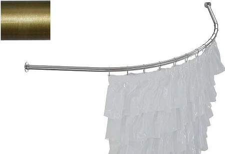 Карниз для ванны Aquanet Manila полукруглый 150x150 латунь 00241540 Карниз для ванны Aquanet Manila полукруглый 150x150 латунь 00241540