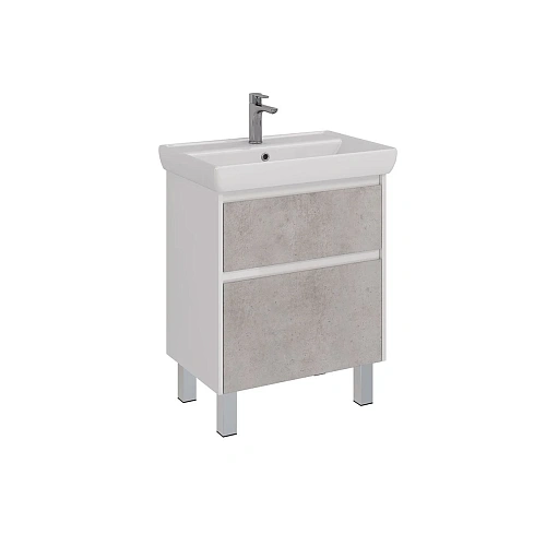 Тумба под раковину Lemark COMBI 70 см подвесная/напольная, бетон/белый LM03C70T-Beton Тумба под раковину Lemark COMBI 70 см подвесная/напольная, бетон/белый LM03C70T-Beton