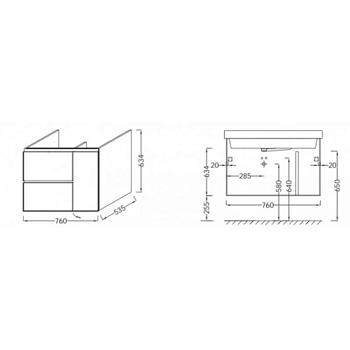 Комплект мебели 76 см Jacob Delafon Soprano , квебекский дуб, 2 выдвижных ящика, 1 боковая дверь, по EB1336-NF+EXL112-00+EB1330-N08-E10 Комплект мебели 76 см Jacob Delafon Soprano , квебекский дуб, 2 выдвижных ящика, 1 боковая дверь, по EB1336-NF+EXL112-00+EB1330-N08-E10