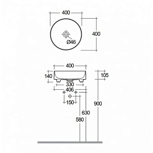 Раковина Kludi RESA R 58CW1043 Раковина Kludi RESA R 58CW1043
