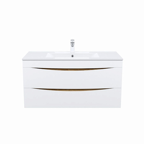 Тумба с раковиной Iddis Cloud 100 см (CLO10Y0i95K) подвесная белая/золотистый дуб Тумба с раковиной Iddis Cloud 100 см (CLO10Y0i95K) подвесная белая/золотистый дуб