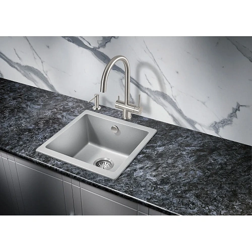 Кухонная мойка Milacio Leon 45 Cuarzo (MC.77093), серый металлик Кухонная мойка Milacio Leon 45 Cuarzo (MC.77093), серый металлик