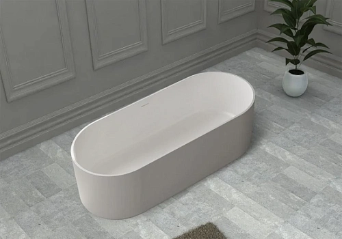 Ванна отдельностоящая ABBER AS9607 170x75 универсальная, белая матовая, искусственный камень Ванна отдельностоящая ABBER AS9607 170x75 универсальная, белая матовая, искусственный камень