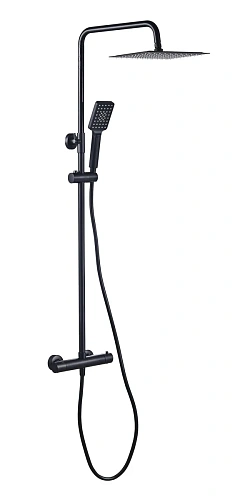 Душевая система Sancos KANEDO SC7100MB с термостатом с верхним душем 248x248 мм ручным душем 110 мм 4 режима черный матовый Душевая система Sancos KANEDO SC7100MB с термостатом с верхним душем 248x248 мм ручным душем 110 мм 4 режима черный матовый