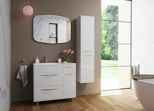 Тумба с раковиной Эстет Barcelona ФР-00003599 900х450 левая, напольная 3 ящика 1 дверь Тумба с раковиной Эстет Barcelona ФР-00003599 900х450 левая, напольная 3 ящика 1 дверь