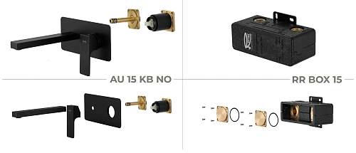 Смеситель для раковины Remer Absolute AU15KBNO, чёрный матовый Смеситель для раковины Remer Absolute AU15KBNO, чёрный матовый