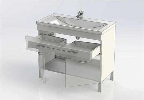 Тумба под раковину Aquanet Верона 100 белый (напольная 1 ящик 2 дверцы) 00182710 Тумба под раковину Aquanet Верона 100 белый (напольная 1 ящик 2 дверцы) 00182710