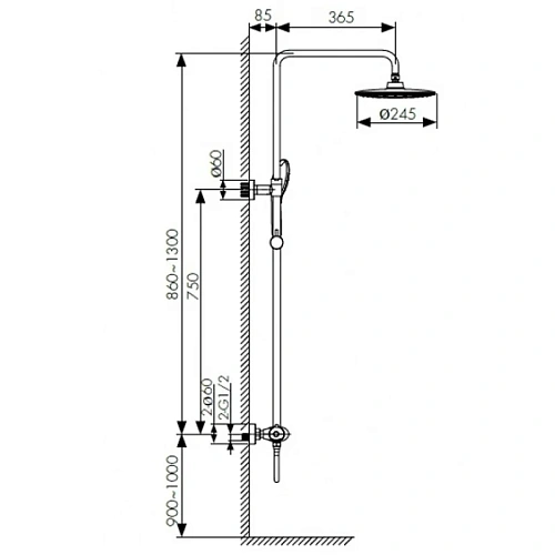 Душевая система Kaiser Plane 07177 с термостатом Душевая система Kaiser Plane 07177 с термостатом