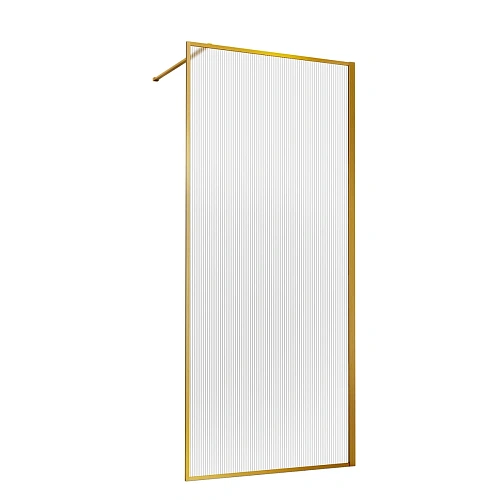 Душевая перегородка Vincea Walk-In VSW-1HP120FLBG 1200x2000 брашированное золото стекло рифленое Душевая перегородка Vincea Walk-In VSW-1HP120FLBG 1200x2000 брашированное золото стекло рифленое