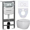 Комплект унитаза Ceramica Nova Сет 4 в 1 инсталляция с кнопкой и шумоизоляцией CN3001_1001W_1000