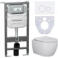 Комплект унитаза Ceramica Nova Сет 4 в 1 инсталляция с кнопкой и шумоизоляцией CN3001_1001W_1000 Комплект унитаза Ceramica Nova Сет 4 в 1 инсталляция с кнопкой и шумоизоляцией CN3001_1001W_1000