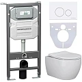Комплект унитаза Ceramica Nova Сет 4 в 1 инсталляция с кнопкой и шумоизоляцией CN3001_1001W_1000 Комплект унитаза Ceramica Nova Сет 4 в 1 инсталляция с кнопкой и шумоизоляцией CN3001_1001W_1000
