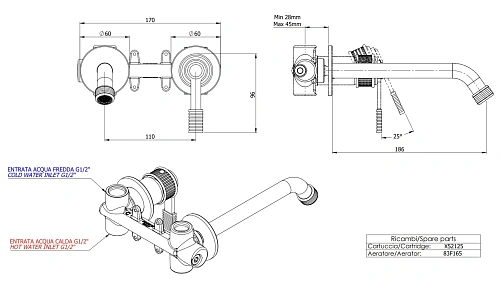 Смеситель для раковины Remer Atelier AL15PLBG, золото брашированное Смеситель для раковины Remer Atelier AL15PLBG, золото брашированное