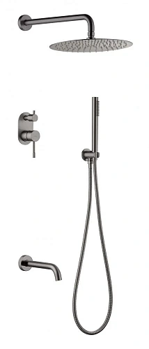 Душевая система Boheme Uno 464-2-GM скрытого монтажа антрацит Душевая система Boheme Uno 464-2-GM скрытого монтажа антрацит