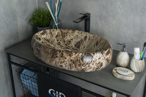 Раковина Gid Mnc168 54409 накладная под камень глянцевая 60x41x15 Раковина Gid Mnc168 54409 накладная под камень глянцевая 60x41x15