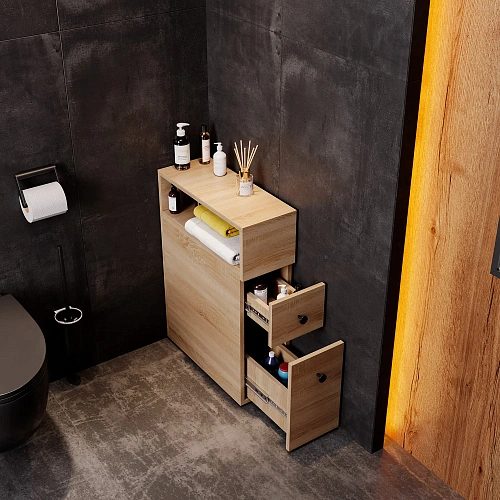 Шкаф-пенал Onika Кроун 20 см 402002 напольный, дуб сонома Шкаф-пенал Onika Кроун 20 см 402002 напольный, дуб сонома