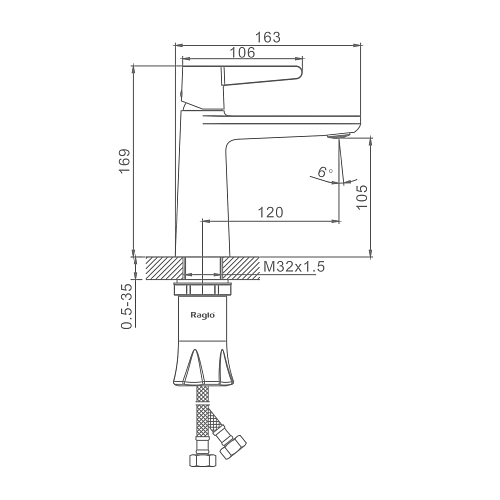 Смеситель для раковины Raglo R32.10, хром Смеситель для раковины Raglo R32.10, хром