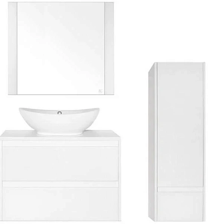 Тумба под раковину Style Line Монако 80 (2 ящ.), Гамма 56, Осина бел /бел лакобель, PLUS ЛС-00000634 Тумба под раковину Style Line Монако 80 (2 ящ.), Гамма 56, Осина бел /бел лакобель, PLUS ЛС-00000634