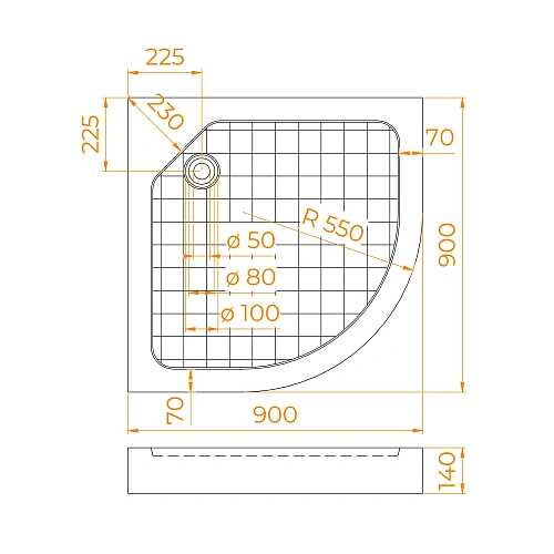 Душевой поддон RGW SMC SMC/R W 900x900 мм 57350499-01 полукруглый белый Душевой поддон RGW SMC SMC/R W 900x900 мм 57350499-01 полукруглый белый