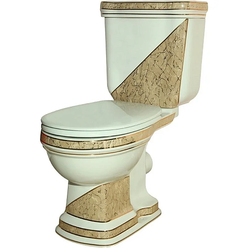 Унитаз SMART Creavit Klasik KL310-00CB00E-PB00 с биде, белый/бежевый декор Унитаз SMART Creavit Klasik KL310-00CB00E-PB00 с биде, белый/бежевый декор