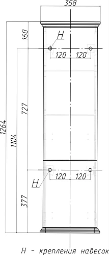 Шкаф-пенал STWORKI Вестерос 36, белый 414589 Шкаф-пенал STWORKI Вестерос 36, белый 414589
