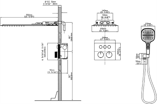 Душевая система Vincea VSFW-401TCH термостатический встраиваемый, трехрежимный, хром Душевая система Vincea VSFW-401TCH термостатический встраиваемый, трехрежимный, хром