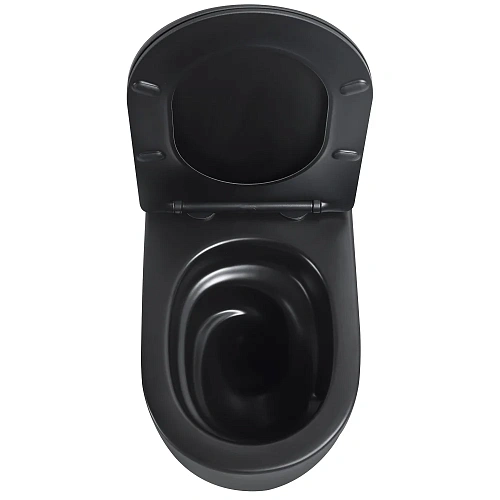 Унитаз подвесной ABBER Bequem AC1104TMB черный матовый, безободковый, смыв торнадо Унитаз подвесной ABBER Bequem AC1104TMB черный матовый, безободковый, смыв торнадо