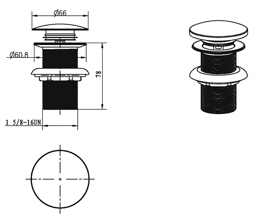 Донный клапан Boheme 612-NB Nikel Brush Донный клапан Boheme 612-NB Nikel Brush