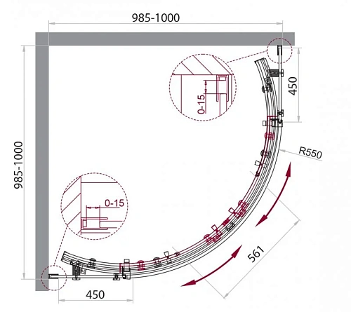 Душевой уголок BelBagno Acqua R2 100x100 см прозрачное стекло черный ACQUA-R-2-100-C-NERO Душевой уголок BelBagno Acqua R2 100x100 см прозрачное стекло черный ACQUA-R-2-100-C-NERO