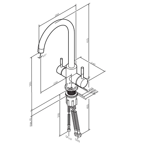 Смеситель для кухни AM.PM X-Joy S F85B07700 с каналом для питьевой воды, хром Смеситель для кухни AM.PM X-Joy S F85B07700 с каналом для питьевой воды, хром