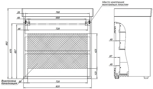 Тумба под раковину Aquanet Nova Lite 85 дуб рошелье (3 ящика) 00302476 Тумба под раковину Aquanet Nova Lite 85 дуб рошелье (3 ящика) 00302476
