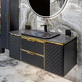 Тумба под раковину Armadi Art ROMBO 120 777-120-BG Антрацит/золото Тумба под раковину Armadi Art ROMBO 120 777-120-BG Антрацит/золото