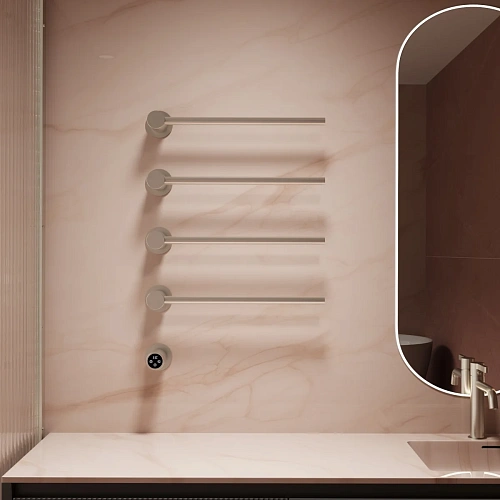 Полотенцесушитель электрический Vincea VTD-2H1BN брашированный никель, таймер Полотенцесушитель электрический Vincea VTD-2H1BN брашированный никель, таймер