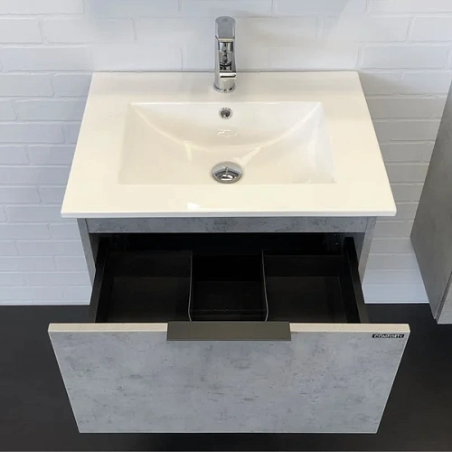 Тумба с раковиной Comforty Франкфурт-60 00-00004332 бетон светлый раковина Comforty 60E Тумба с раковиной Comforty Франкфурт-60 00-00004332 бетон светлый раковина Comforty 60E