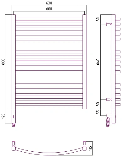 Полотенцесушитель электрический Сунержа Аркус 3.0 800х600 МЭМ левый 31-5704-8060 Матовый черный Полотенцесушитель электрический Сунержа Аркус 3.0 800х600 МЭМ левый 31-5704-8060 Матовый черный