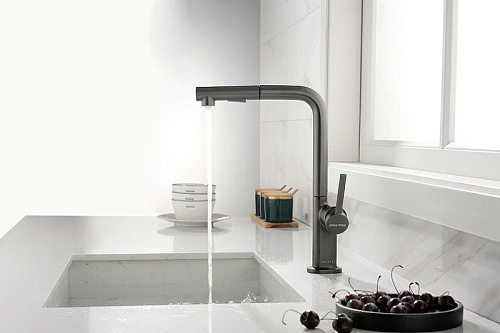 Смеситель для кухни Paulmark NEO вороненая сталь Ne214419-GM Смеситель для кухни Paulmark NEO вороненая сталь Ne214419-GM