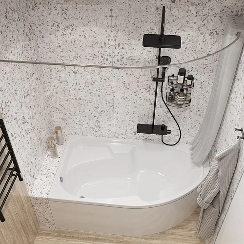 Душевая система STWORKI Стокгольм FT13651-OBD со смесителем для ванны, черная матовая 577359 Душевая система STWORKI Стокгольм FT13651-OBD со смесителем для ванны, черная матовая 577359